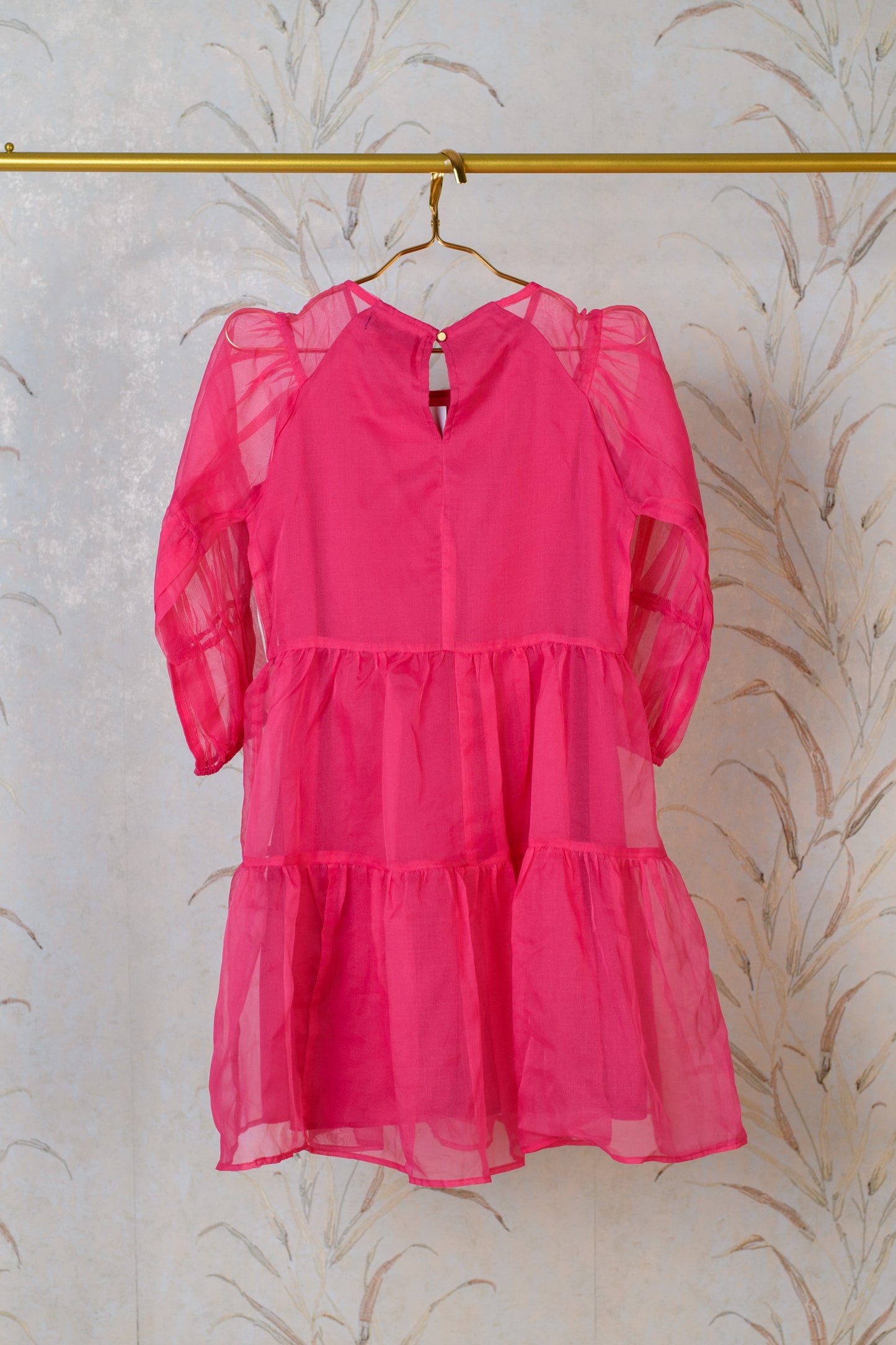 Pink Organza Shirt Dress