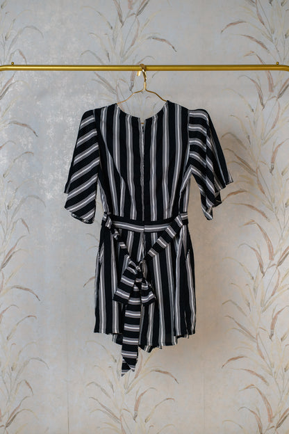 Black Striped Playsuit