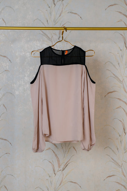 Beige And Black Top