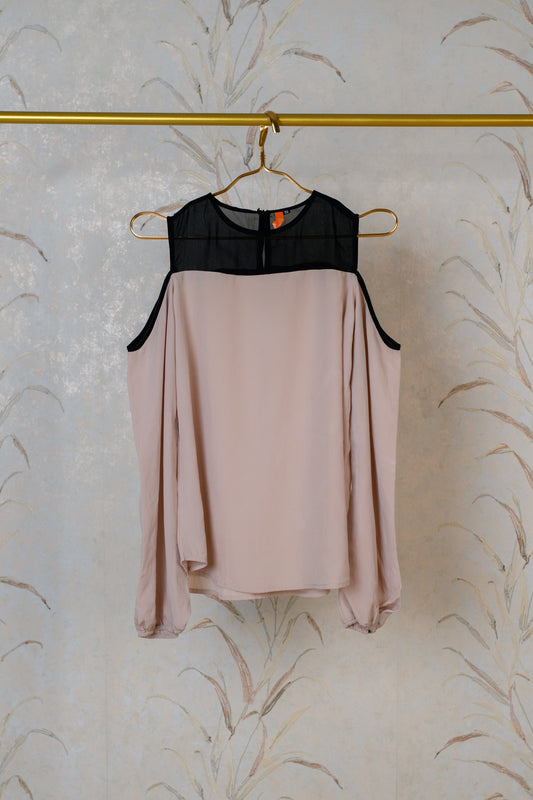 Beige And Black Top