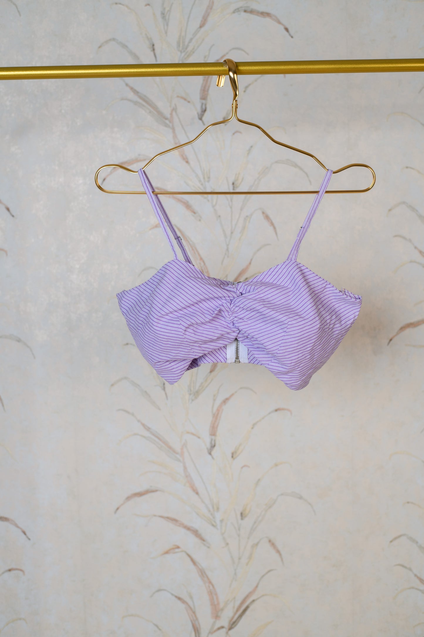 Lavender Stripe Crop Top