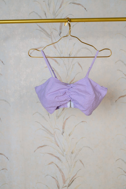 Lavender Stripe Crop Top