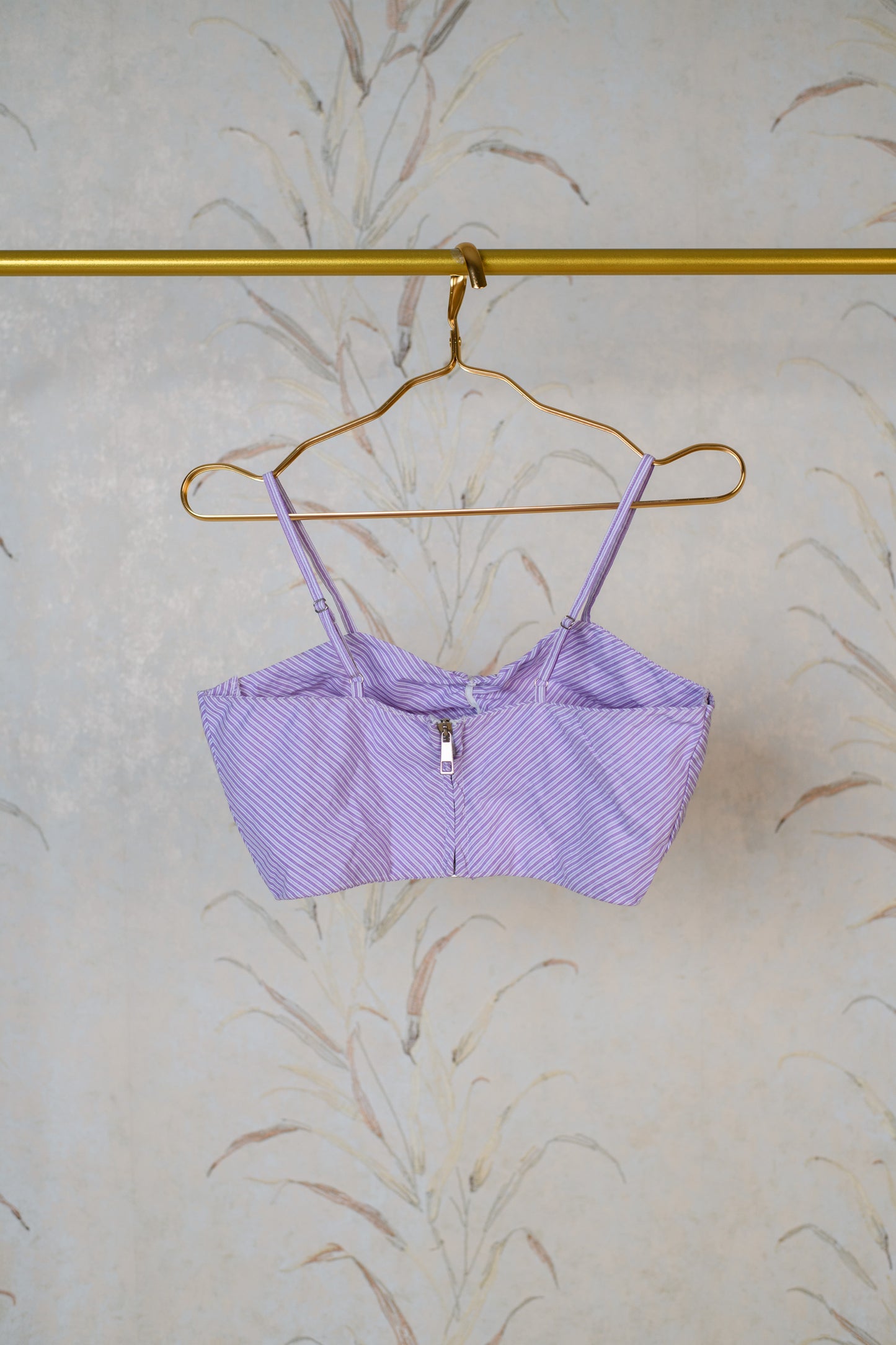 Lavender Stripe Crop Top