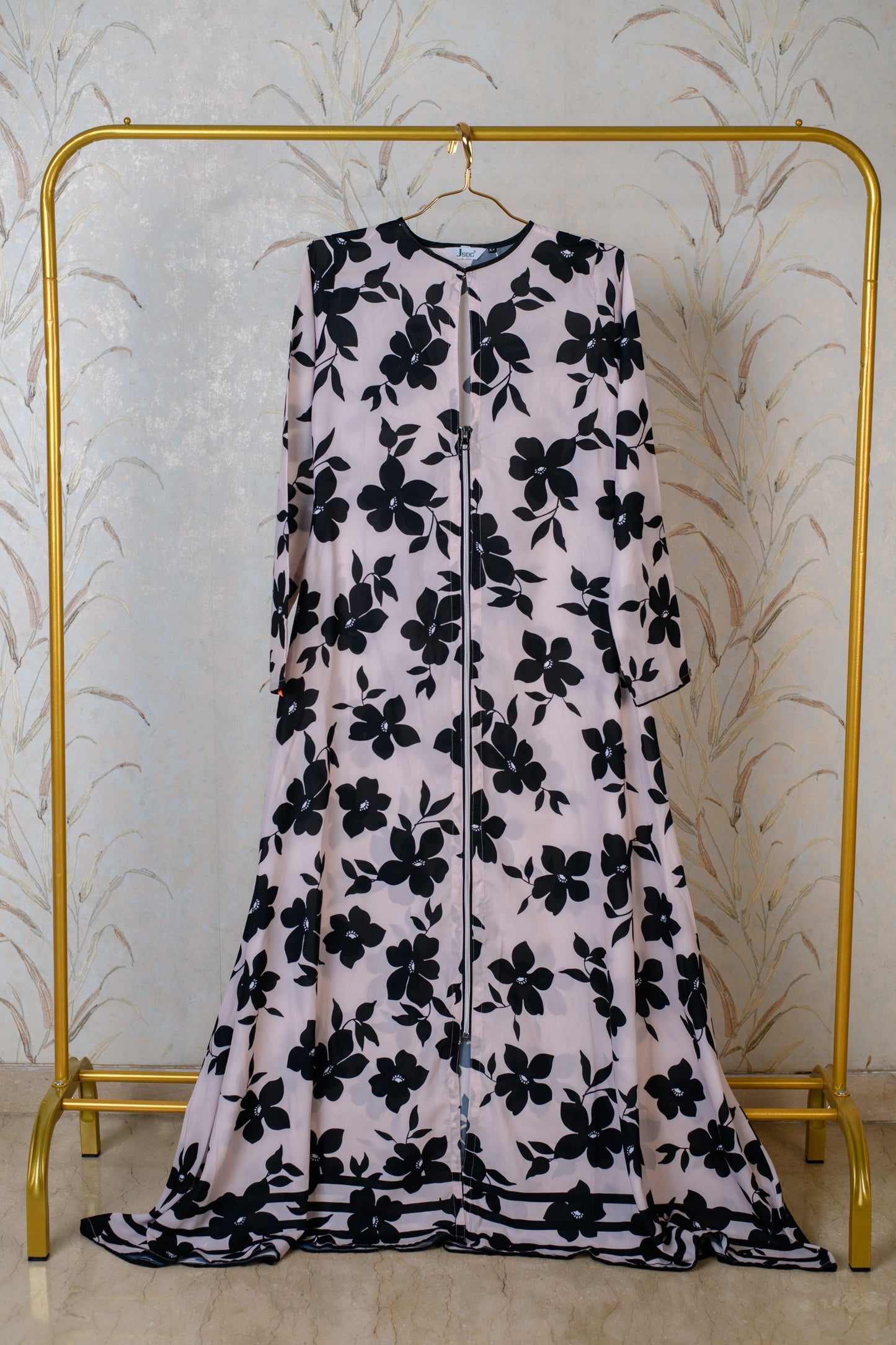 Cream and Black Long dress with inner