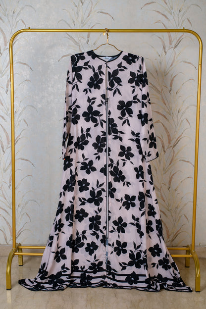 Cream and Black Long dress with inner