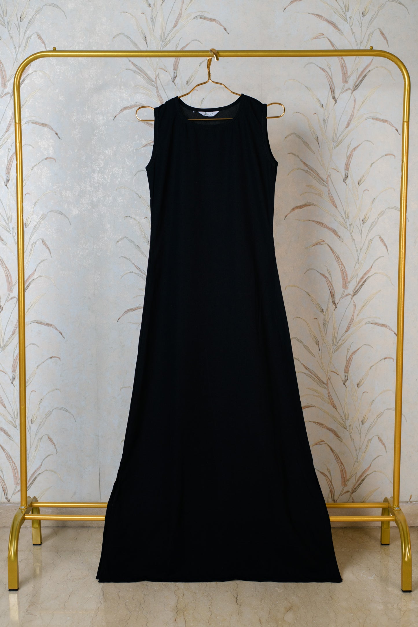 Cream and Black Long dress with inner