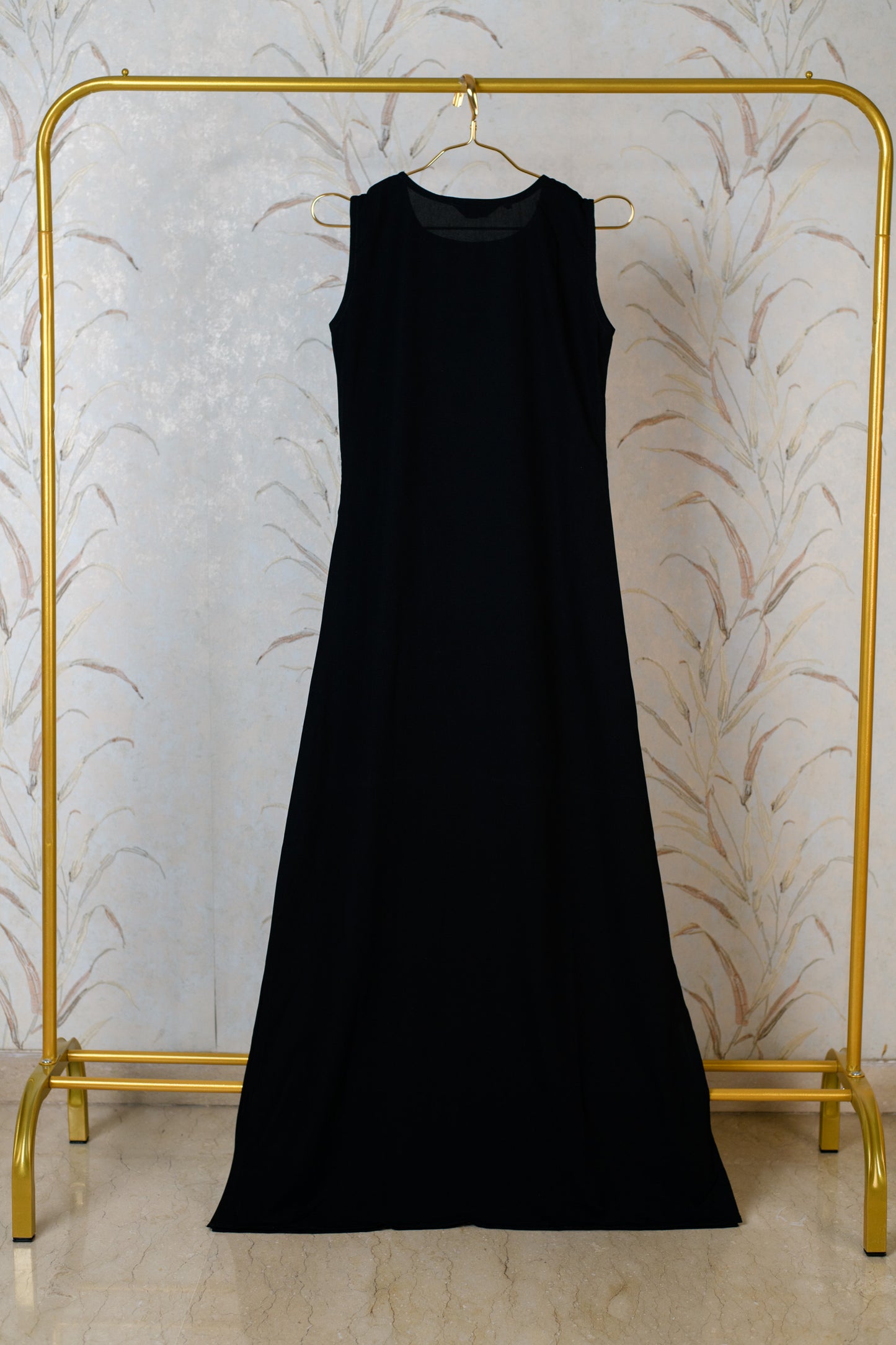 Cream and Black Long dress with inner