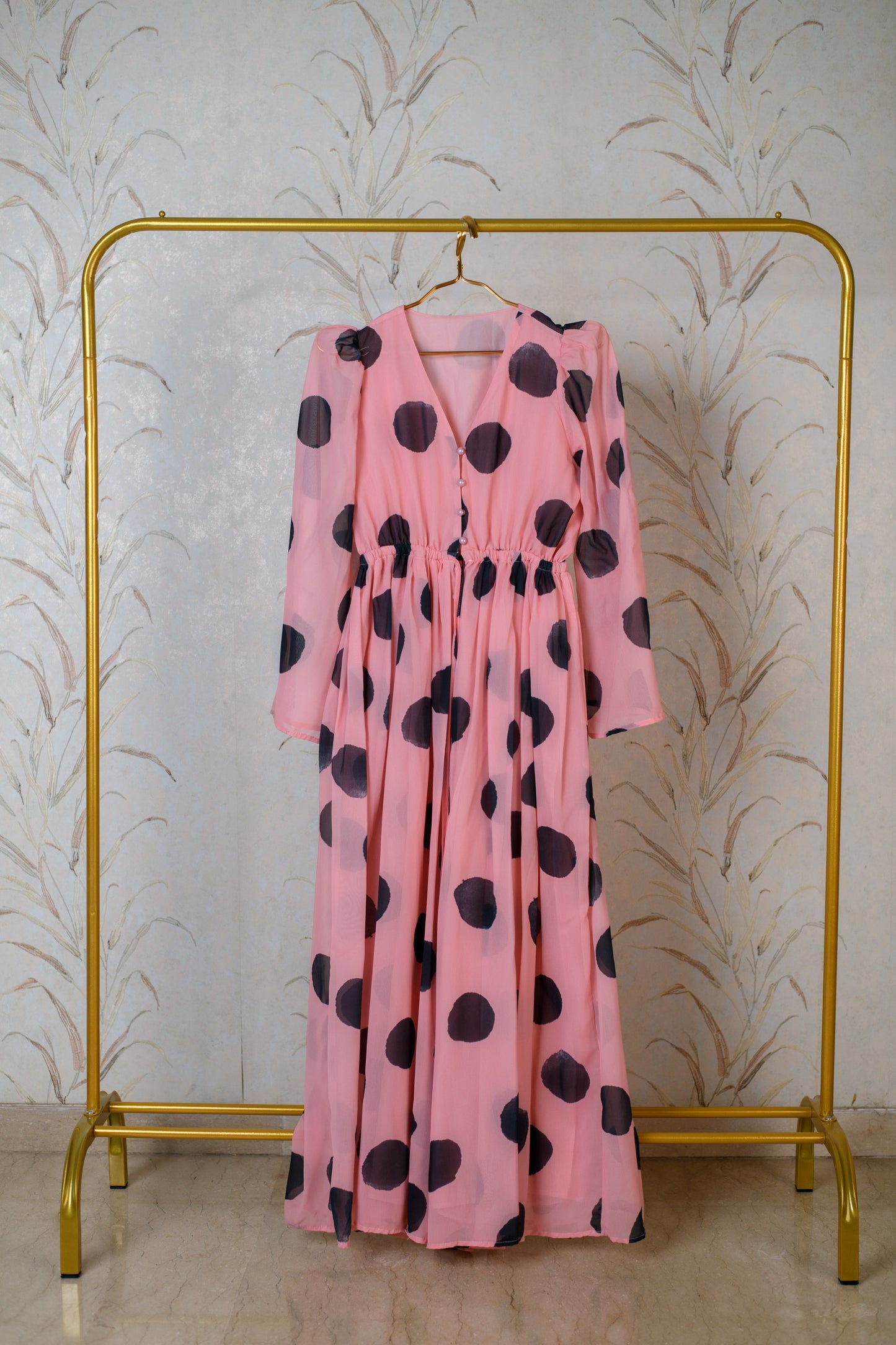 Pink And Black Polka Jumpsuit