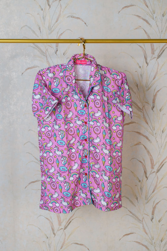Pink night suits shorts set