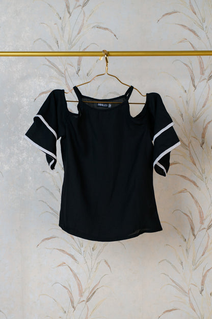 Black Cold Shoulder Top