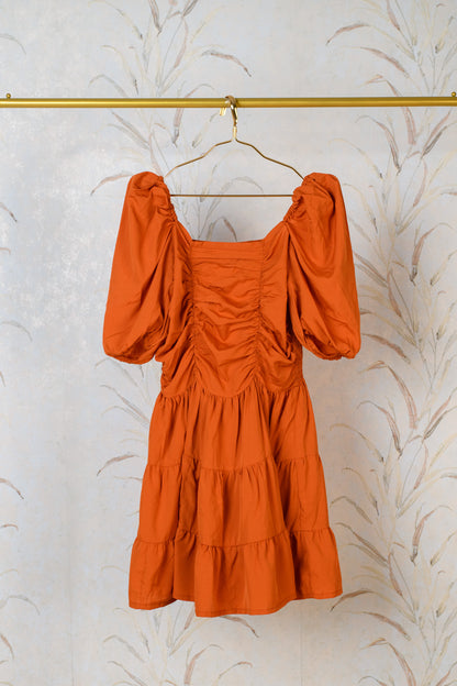 Rust Off Shoulder Dress