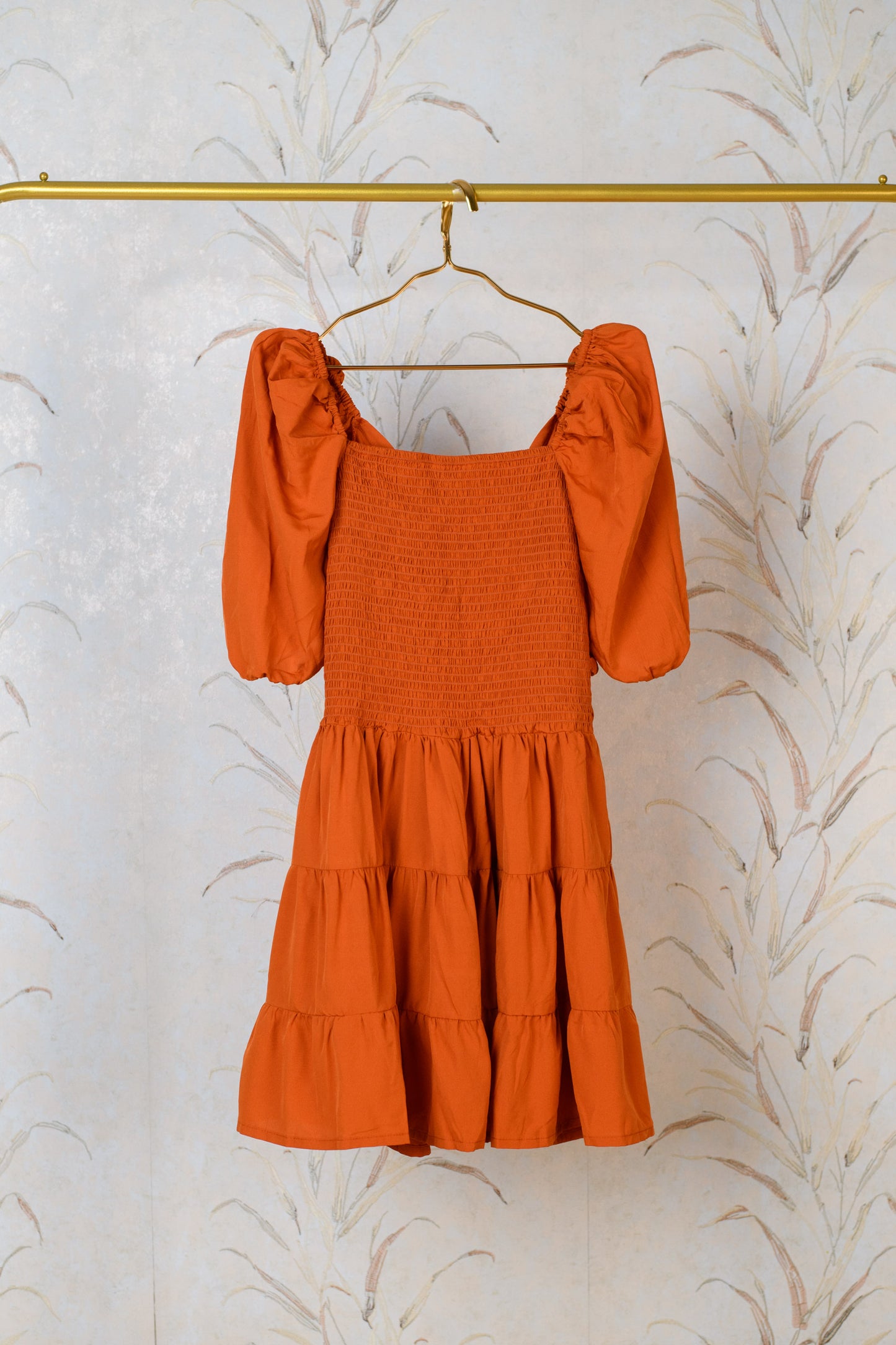 Rust Off Shoulder Dress