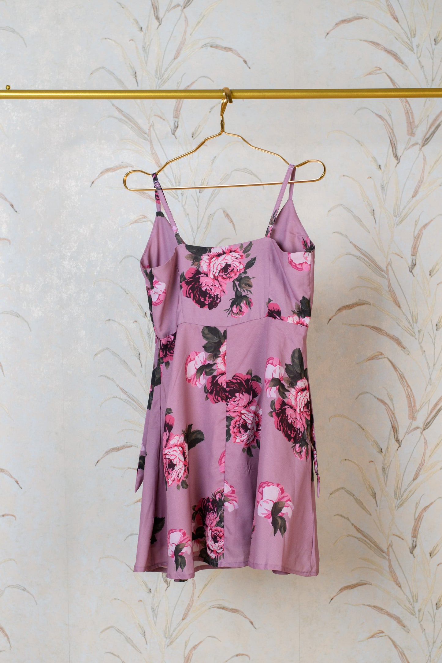 Mauve Floral Short Dress