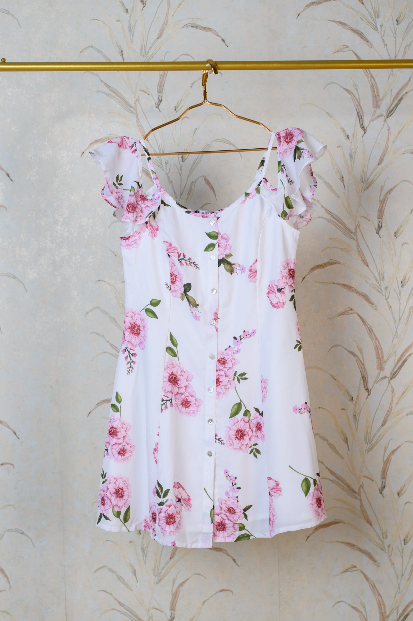 White Floral Short Dress