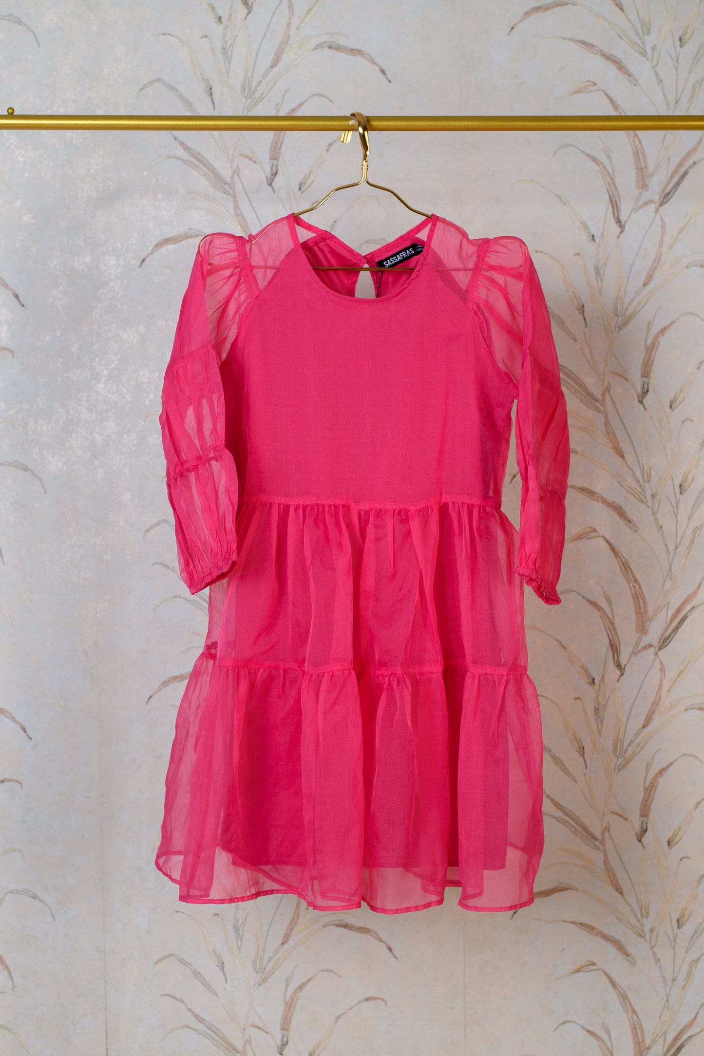 Pink Organza Shirt Dress