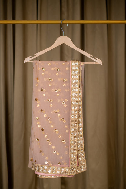 Peach and Golden Lehenga
