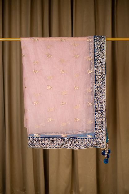 Kalki Blue & Pink Lehenga Set