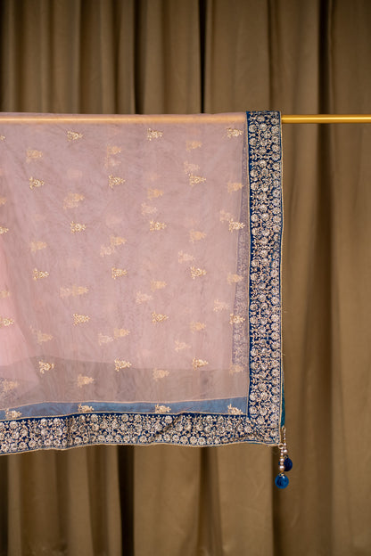 Kalki Blue & Pink Lehenga Set