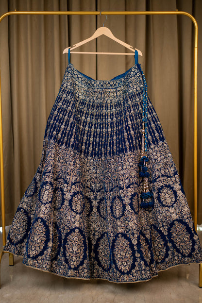 Kalki Blue & Pink Lehenga Set