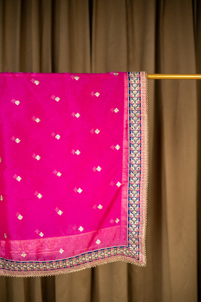 Royal Blue & Pink Lehenga Set