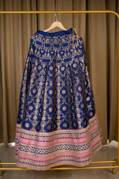 Royal Blue & Pink Lehenga Set