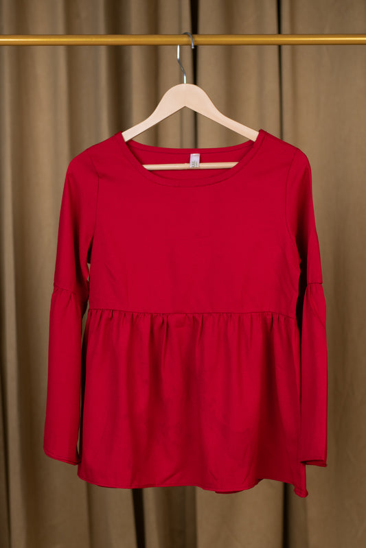 Red Peplum Top