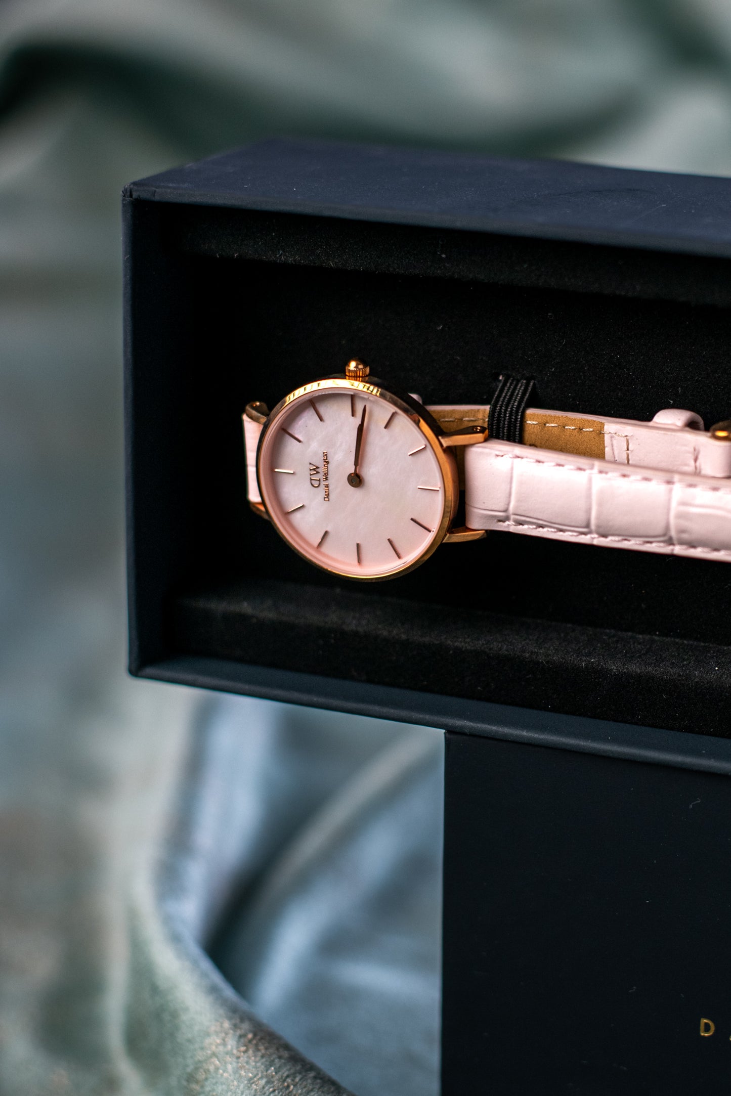 Daniel Wellington Pink Leather Strap Watch