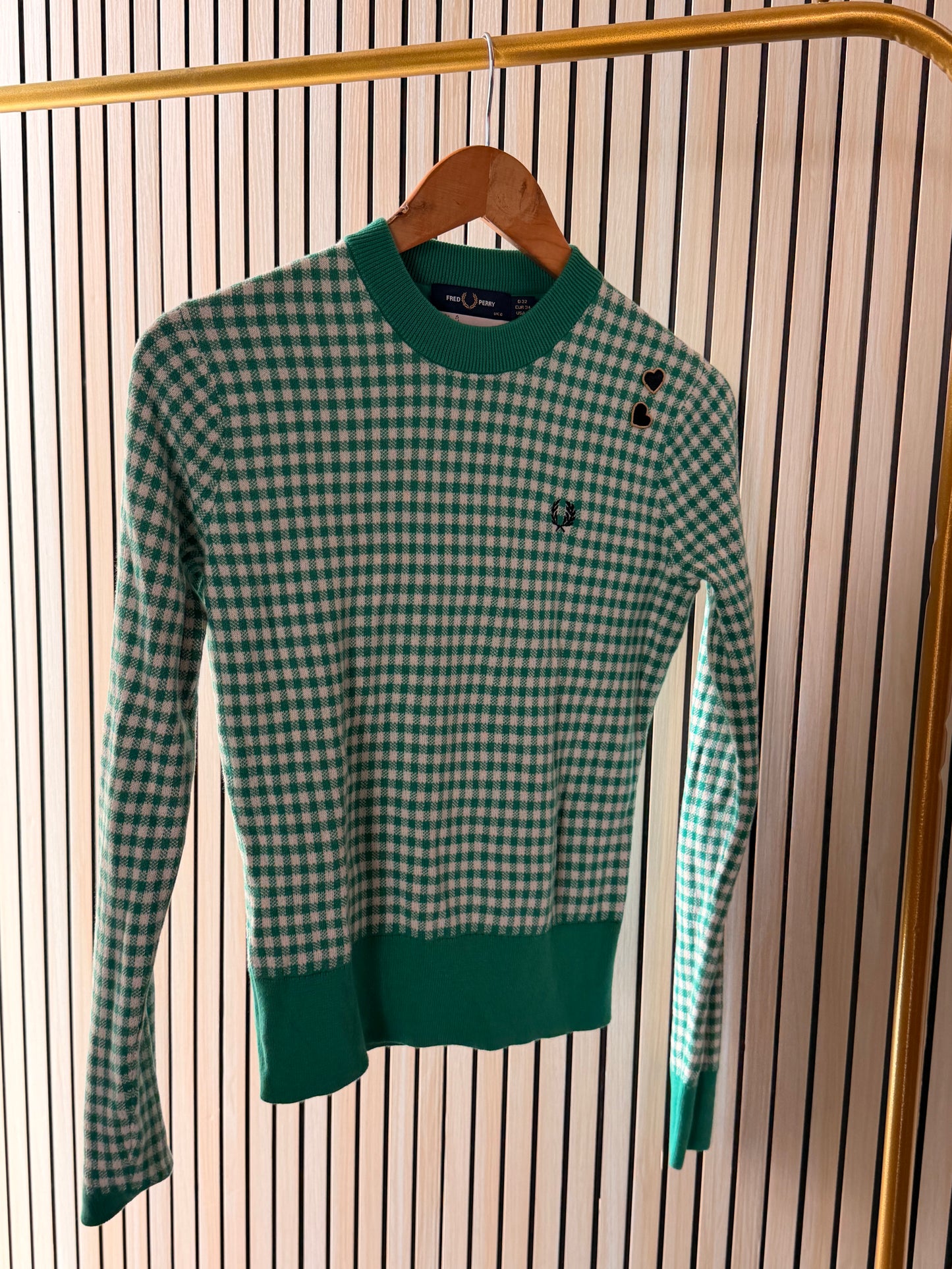 Fred Perry Green Nit Wear Sweater
