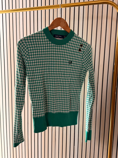 Fred Perry Green Nit Wear Sweater